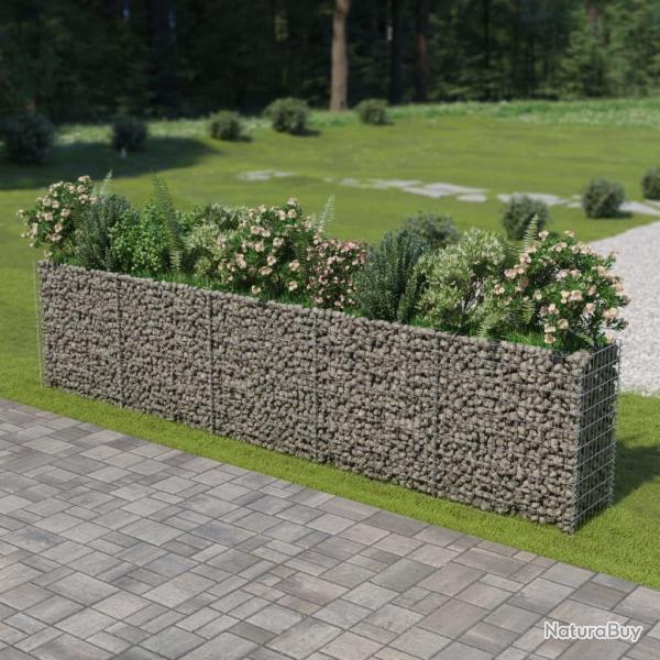 Lit sur�lev� � gabion Acier galvanis� 450x50x100 cm alsavelo