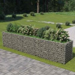 Lit sur&eacute;lev&eacute; &agrave; gabion Acier galvanis&eacute; 450x90x100 cm