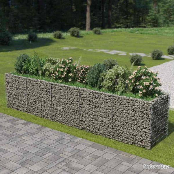 Lit sur�lev� � gabion Acier galvanis� 450x90x100 cm