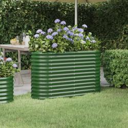 Lit sur&eacute;lev&eacute; de jardin Acier enduit de poudre 114x40x68 cm Vert