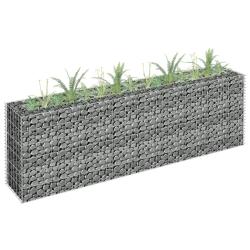 Lit sur&eacute;lev&eacute; &agrave; gabion Acier galvanis&eacute; 180x30x60 cm