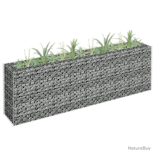 Lit sur�lev� � gabion Acier galvanis� 180x30x60 cm