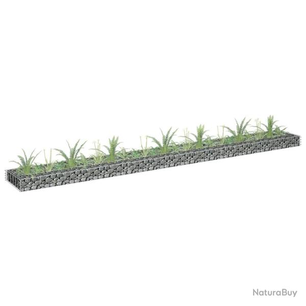 Lit sur�lev� � gabion Acier galvanis� 270x30x10 cm