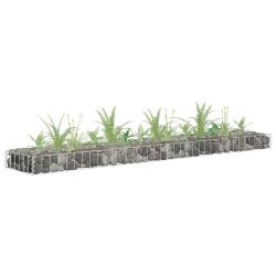 Lit sur&eacute;lev&eacute; &agrave; gabion Acier galvanis&eacute; 180x30x10 cm