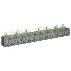 Lit sur&eacute;lev&eacute; &agrave; gabion Acier galvanis&eacute; 270x30x30 cm