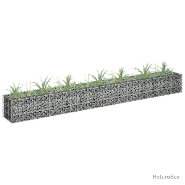 Lit sur�lev� � gabion Acier galvanis� 270x30x30 cm alsavelo