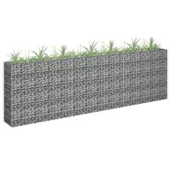 Lit sur&eacute;lev&eacute; &agrave; gabion Acier galvanis&eacute; 270x30x90 cm