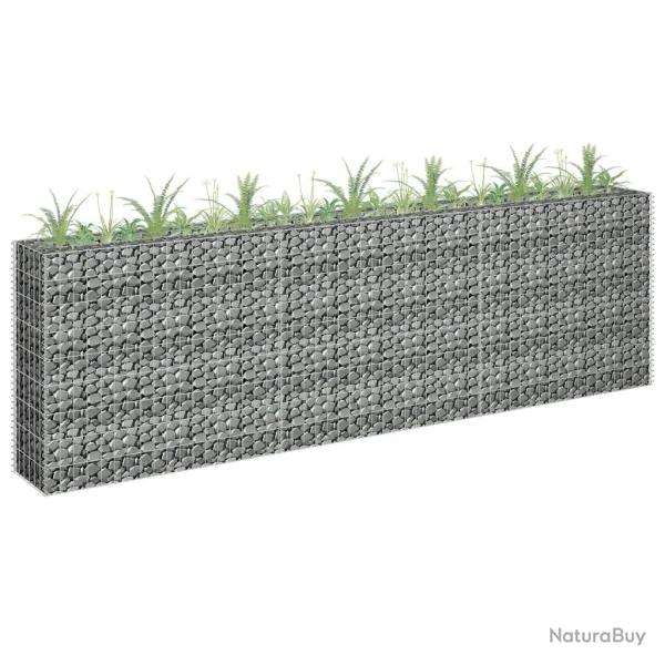 Lit sur�lev� � gabion Acier galvanis� 270x30x90 cm