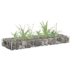 Lit sur&eacute;lev&eacute; &agrave; gabion Acier galvanis&eacute; 90x30x10 cm