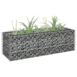 Lit sur&eacute;lev&eacute; &agrave; gabion Acier galvanis&eacute; 90x30x30 cm