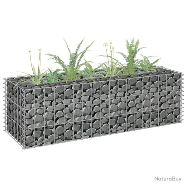 Lit sur�lev� � gabion Acier galvanis� 90x30x30 cm