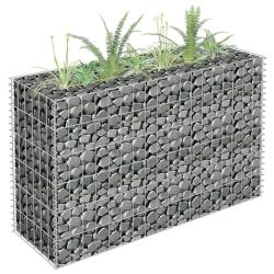 Lit sur&eacute;lev&eacute; &agrave; gabion Acier galvanis&eacute; 90x30x60 cm