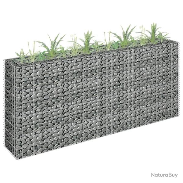 Lit sur�lev� � gabion Acier galvanis� 180x30x90 cm