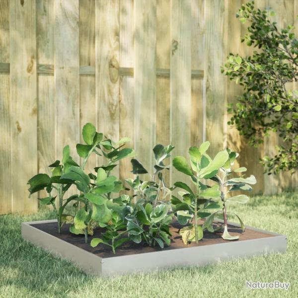 Lit surlev de jardin 100x100x18,5 cm acier inoxydable alsavelo