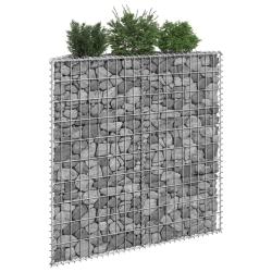 Lit sur&eacute;lev&eacute; &agrave; gabion en trap&egrave;ze Acier galvanis&eacute; 100x20x100 cm