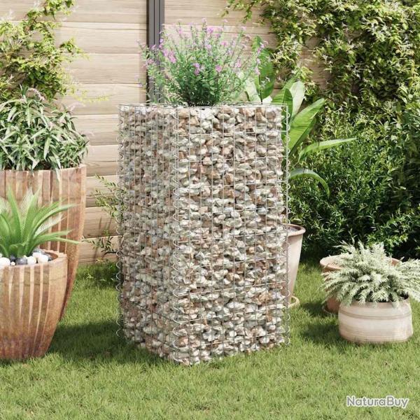 Lit sur�lev� � gabion Acier 50x50x100 cm alsavelo