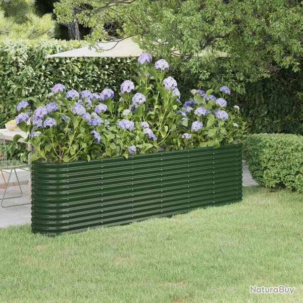 Lit sur�lev� de jardin Acier enduit de poudre 260x40x68 cm Vert
