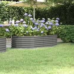 Lit sur&eacute;lev&eacute; de jardin Acier enduit de poudre 152x80x36 cm gris