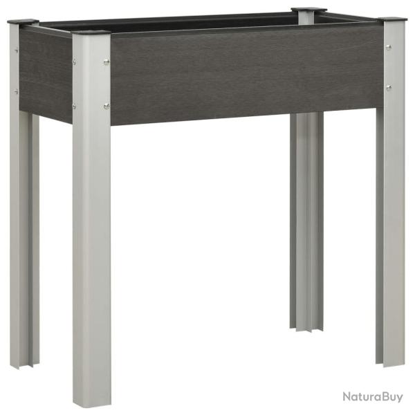 Lit sur�lev� de jardin 75x40x75 cm WPC Gris