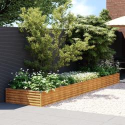 Lit sur&eacute;lev&eacute; de jardin 482x100x36 cm acier corten