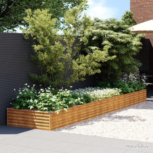 Lit sur�lev� de jardin 482x100x36 cm acier corten