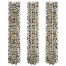 Lit sur&eacute;lev&eacute; &agrave; gabion circulaire 3pcs Acier galvanis&eacute; &Oslash;30x150cm