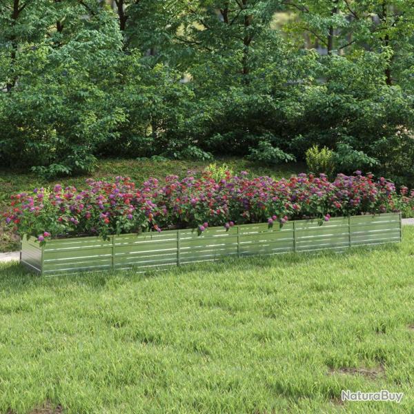 Lit sur�lev� de jardin 480x80x45 cm Acier galvanis� Argent�