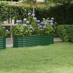 Lit sur&eacute;lev&eacute; de jardin Acier enduit de poudre 152x40x36 cm Vert