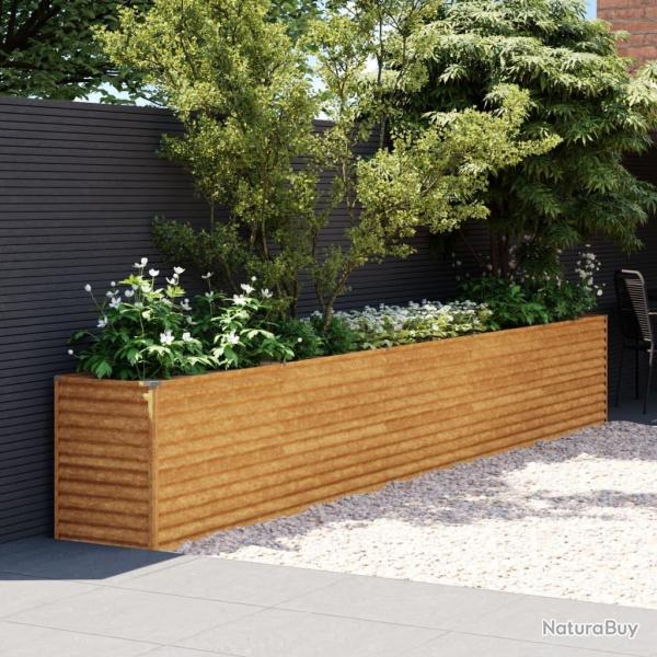 Lit sur�lev� de jardin 482x50x69 cm acier corten