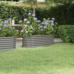 Lit sur&eacute;lev&eacute; de jardin Acier enduit de poudre 114x40x36 cm gris