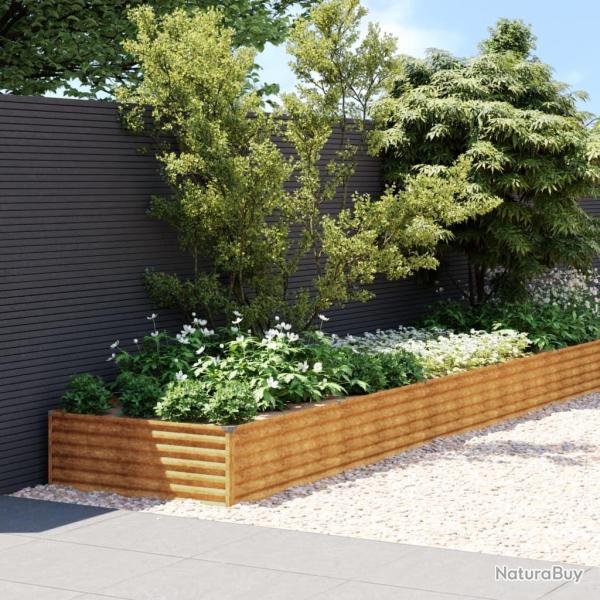 Lit surlev de jardin 770 x 100 x 36 cm acier corten alsavelo