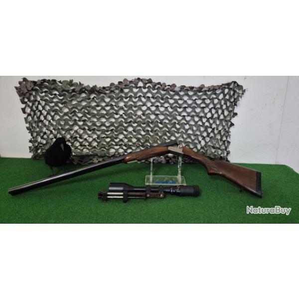 Fusil juxtapos� Zabala cal 10/89 + lunette 7x50 + lot de cartouches