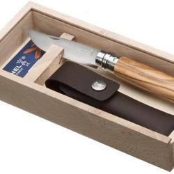 Coffret OPINEL - Lame inox N&deg;8 manche olivier