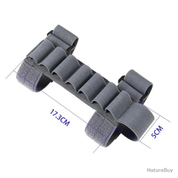 Cartouchi�re de crosse calibre 12, 7 emplacements et sangles r�glables - Gris