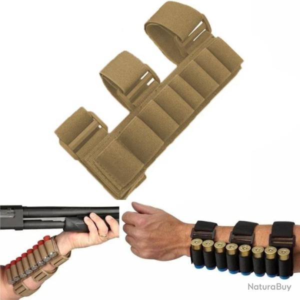 Cartouchi�re de crosse et de bras calibre 12 et 20 pour 8 cartouches - Tan