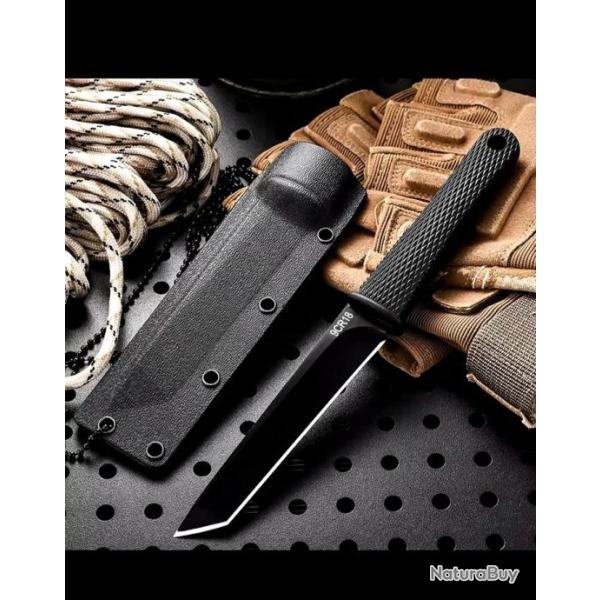 Couteau tactique lame "Tanto" avec un acier ultra r�sistant en 9CR18!!