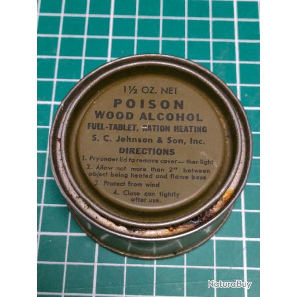 ALCOHOL POUR RECHAUDS,FUEL TABLETS US ARMY WW2