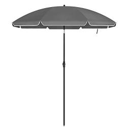 Parasol de jardin &oslash; 1 6 m ombrelle protection upf 50+ inclinable portable r&eacute;sistant au vent baleine