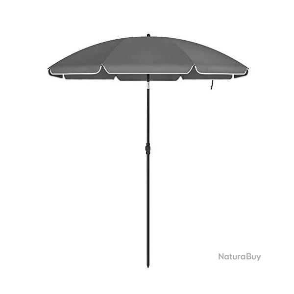 Parasol de jardin � 1 6 m ombrelle protection upf 50+ inclinable portable r�sistant au vent baleine