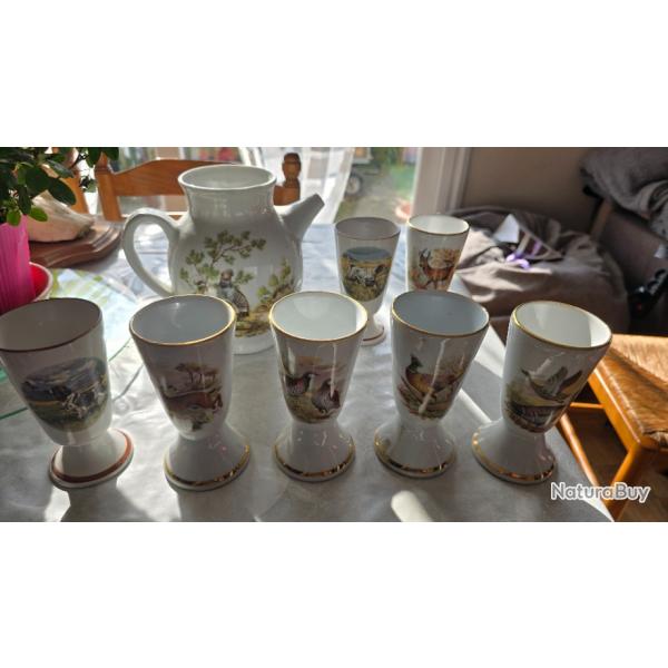 Lot 7 mazagrans avec "th�i�re  " peut servir pour mettre caf� (plus le couvercle)