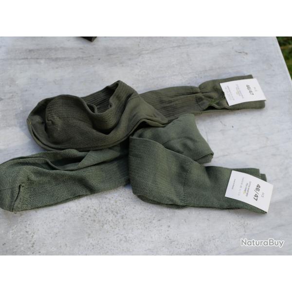 ARMEE FRANCAISE lot 2 paires chaussettes mi-bas coton revers 46/47 KINDY renforc�es LBV25VET009