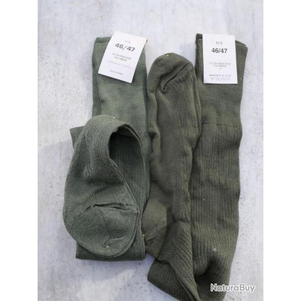 ARMEE FRANCAISE lot 2 paires chaussettes mi-bas coton revers 46/47 KINDY renforc�es LBV25VET011