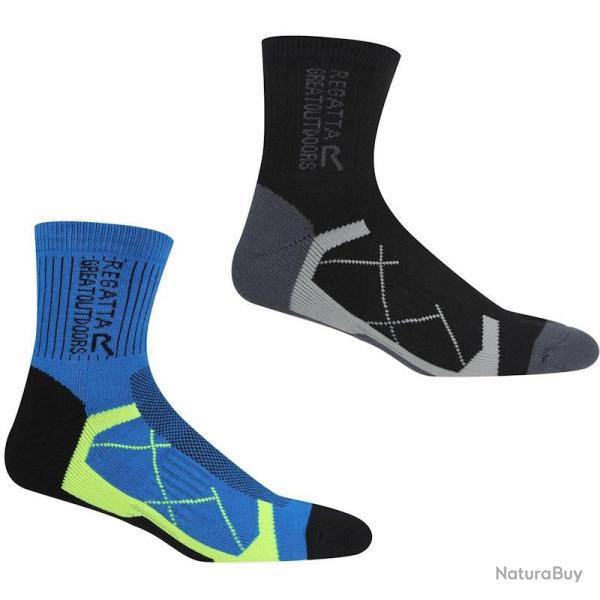Chaussettes de randonn�e Regatta Outdoor (lot de 2 paires) Black / Hawai 43-47