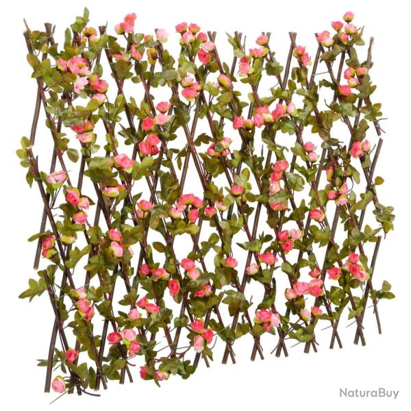 vidaXL�Treillis de lierre artificiel extensible rose fonc� 180x60 cm