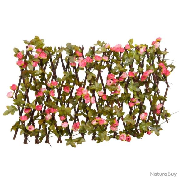 vidaXL�Treillis de lierre artificiel extensible rose fonc� 180x20 cm