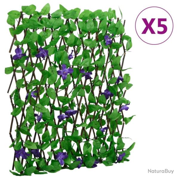 vidaXL�Treillis de lierre artificiel extensible 5 pcs vert 180x70 cm