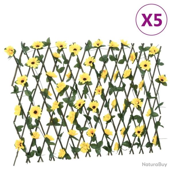 Treillis de lierre artificiel extensible 5 pcs jaune 180x60 cm alsavelo
