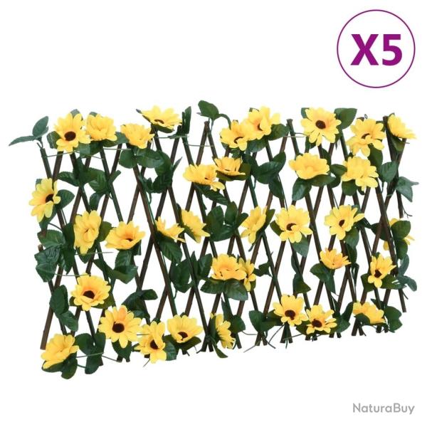 vidaXL�Treillis de lierre artificiel extensible 5 pcs jaune 180x20 cm