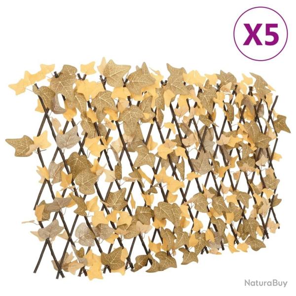 vidaXL�Treillis de feuille d'�rable artificiel extensible 5 pcs