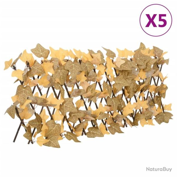 vidaXL�Treillis de feuille d'�rable artificiel extensible 5 pcs